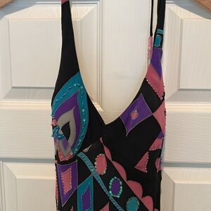 Beautiful sequin side slit, halter neck, fully lined gown….